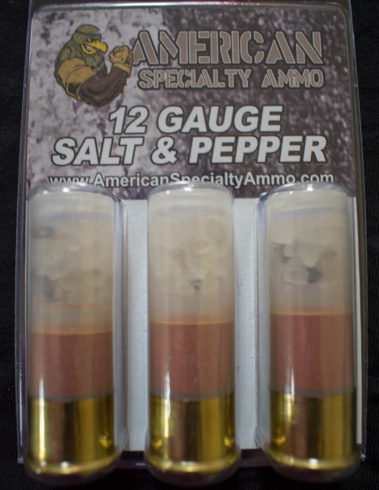 3 2 3/4in Salt and Pepper 12 Gauge Rounds. American Specialty Ammo